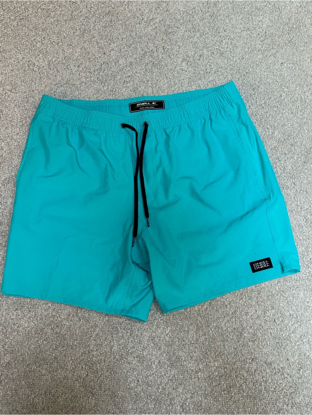 O'Neill Men's Teal Swim Trunks with Black Drawstring